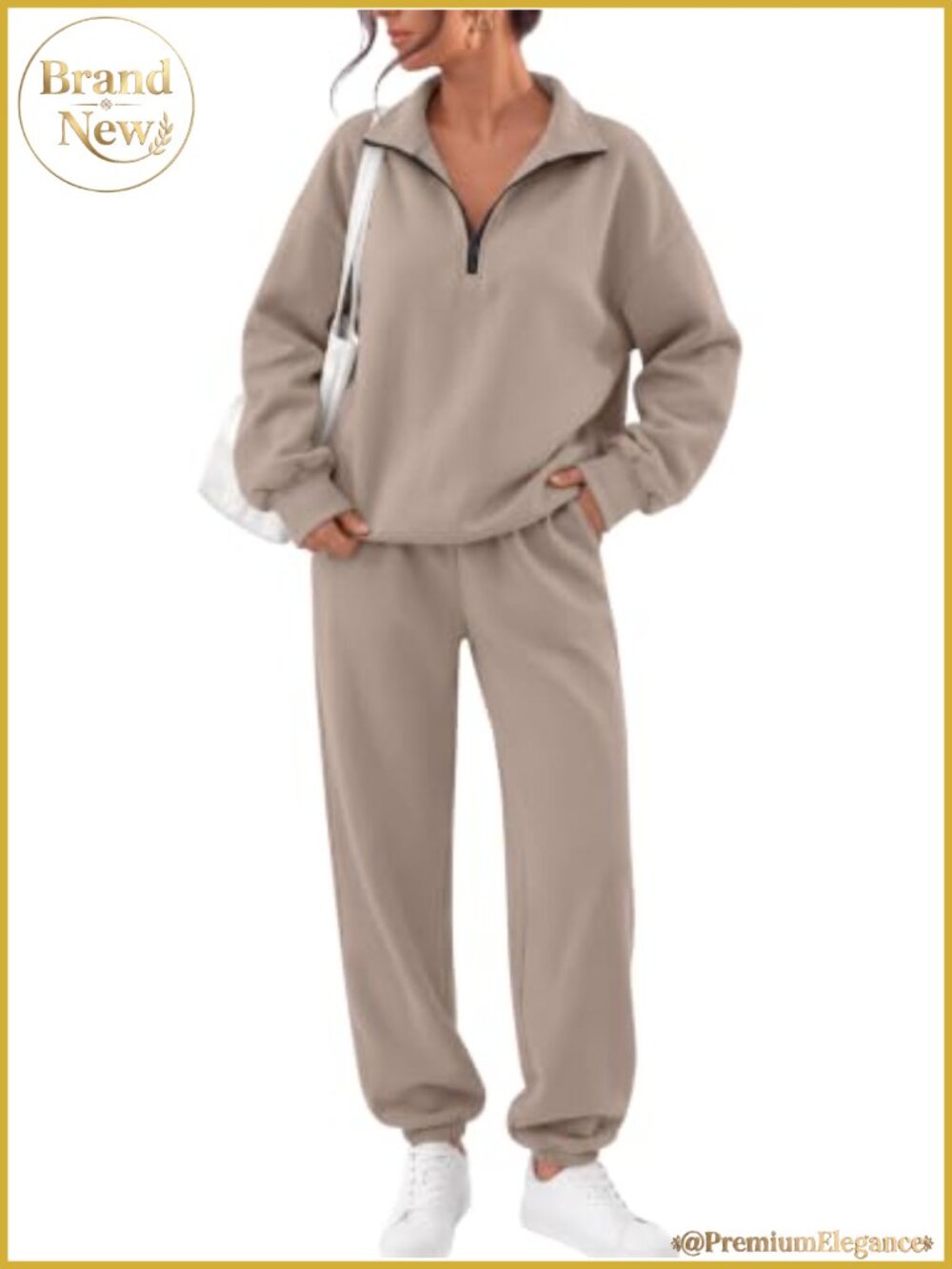 Women's 2 Piece Sweatsuit Set Half Zip Sweatshirt & Joggers Lounge Set